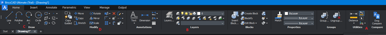 Bricscad_hometab